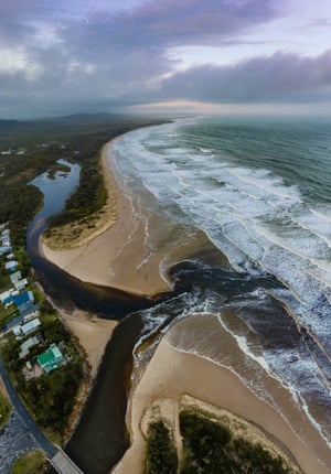 Lake Cakora at Brooms Head on the NSW North Coast. The lake drains into the sea at Brooms Head. Photograph by amateur photographer Derry Moroney.