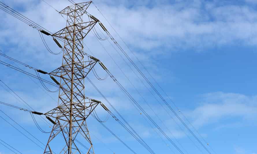 Powerlines at a power station in South Australia