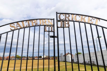 Saltburn gates saying Saltburn Cricket Club
