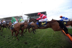Noel Fehily on board Eglantine Du Seuil on their way to victory in the Dawn Run Mares’ Novices’ Hurdle.