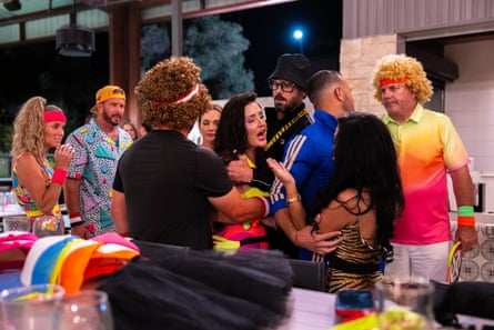 Tensions flare among parents during a gathering in Team Moms, the reality series set in the world of competitive youth baseball.