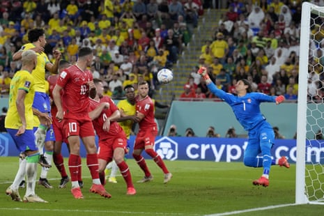 Switzerland's goalkeeper Yann Sommer punches the ball.