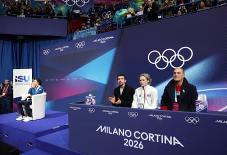 Ilia Malinin reacts in the kiss-and-cry area after Friday’s free skate.