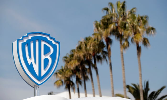 The logo of Warner Bros entertainment company is seen during the MIPTV, the International Television Programs Market, in Cannes.