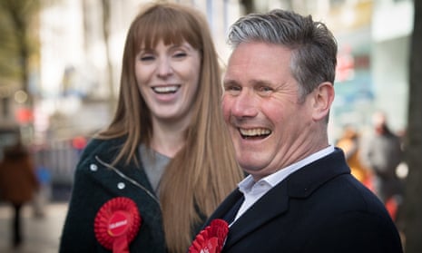 Keir Starmer and Angela Rayner campaigning on 5 May in Birmingham