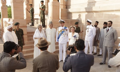 Hugh Bonneville as Lord Mountbatten and Gillian Anderson as his wife, Edwina, in a scene from Viceroy’s House. 