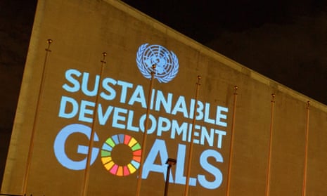 SDG projections on the UN headquarters in New York