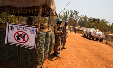 UN peacekeepers from the Pakistan army in Kaga Bandoro, Central African Republic