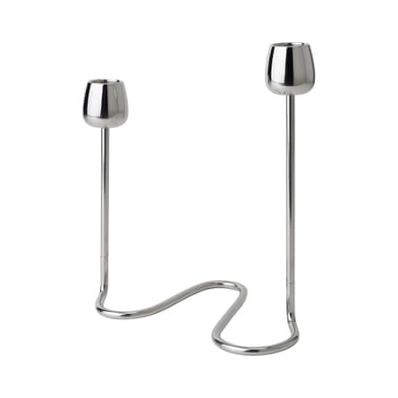 Silverpaeron Candlestick for 2 candles, silver-colour