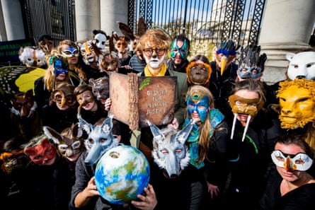 An Extinction Rebellion protest in Dublin, Ireland. Efforts are under way to make ecocide a crime.