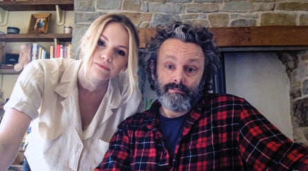 Actor Michael Sheen and his partner Anna Lundberg in Staged, 2020-2023