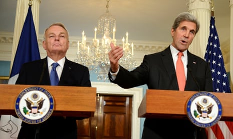 Secretary of State John Kerry and the French foreign minister, Jean-Marc Ayrault