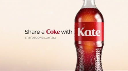 Advert says Share a Coke with Kate