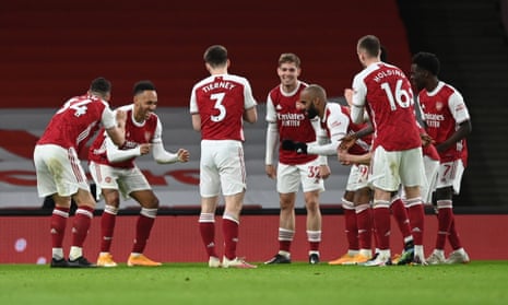 Arsenal celebrate.
