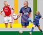 Leah Williamson, Olivia Holdt, Isobel Goodwin.
