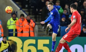 Jamie Vardy scores from long range against Liverpool in Leicester’s title-winning season – but did that tally with the xG?