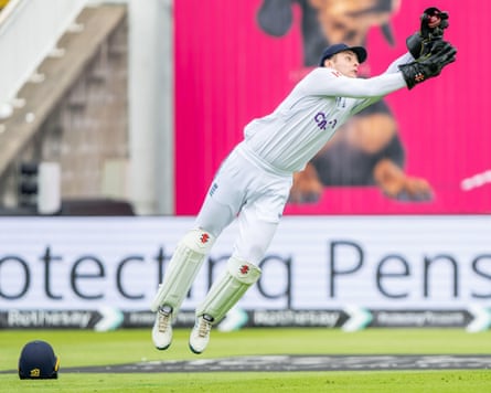 Jamie Smith in action for England on day one of the third Test between England and West Indies in July 2024
