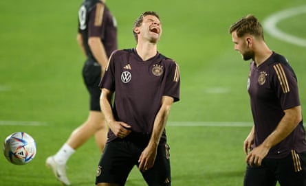 Thomas Müller during Germany training on Wednesday.