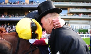 Frankie Dettori greets John Gosden after their Gold Cup victory.
