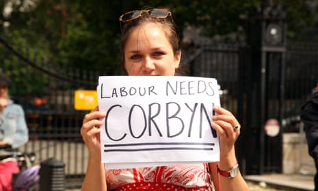 A pro-Corbyn protest in London on Sunday.