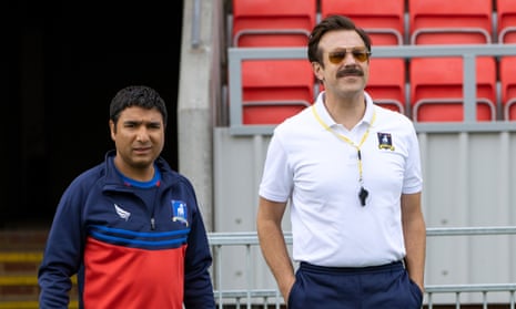 Mid-table ... Nick Mohammed and Jason Sudeikis in Ted Lasso.