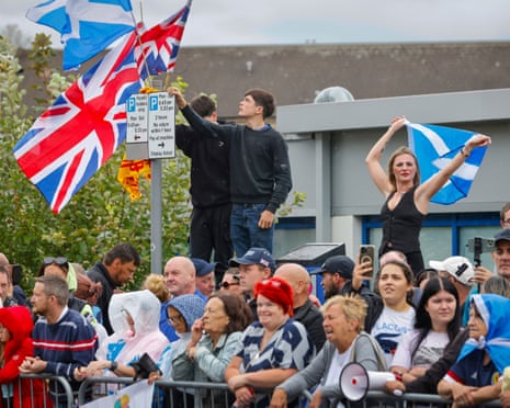 Protesters outside an asylum seeker hotel
