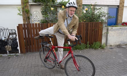 Labour leader Jeremy Corbyn is often seen riding his distinctive red bicycle.