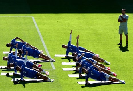 Iran players during training
