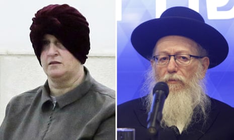 Malka Leifer in 2018 (left) and Israeli government minister Yaacov Litzman in 2020