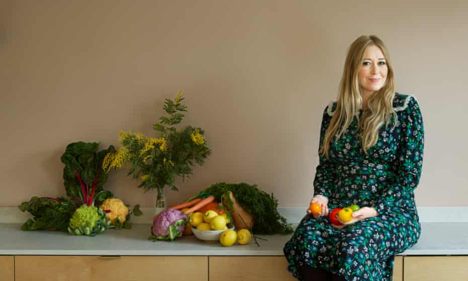 Food writer Anna Jones in London. Hair and makeup by Juliana Sergot using Bobbi Brown and Bumble and Bumble. Styling by Bemi Shaw. Dress by Rixo from net-a-porter.com.