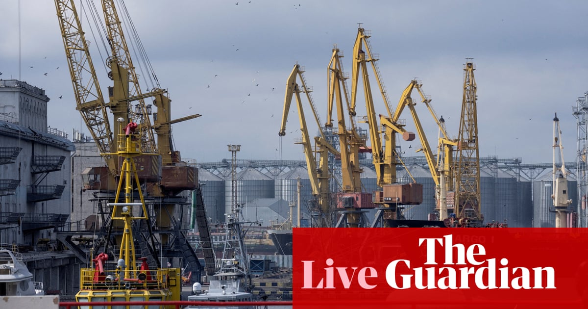 Russia-Ukraine war live: two injured in Odesa as Moscow launches drone attack on port infrastructure