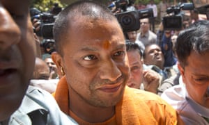 Yogi Adityanath, the hardline Hindu leader, prepares to meet party leaders.