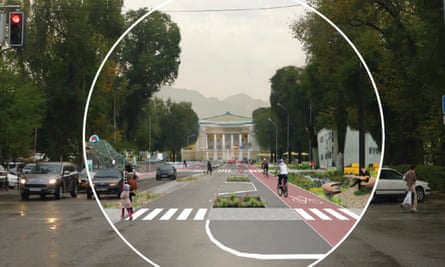 Jan Gehl’s vision of a pedestrian and cycle friendly Paniflov Street in Almaty