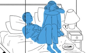 Illustration of a couple in cramped room