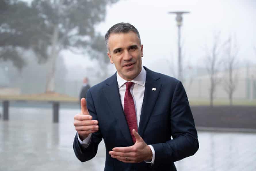 The South Australian premier Peter Malinauskas arrives at Parliament House in Canberra this morning.