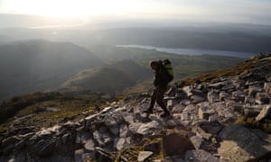 Sion Jair on the descent back to Coniston.
