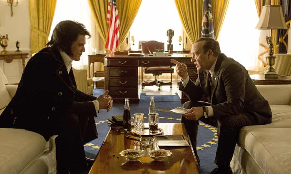 Double trouble: Michael Shannon as Elvis Presley, left, and Kevin Spacey as Richard Nixon.