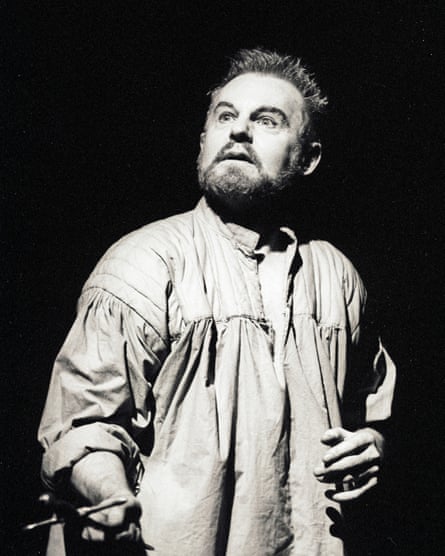 A black and white image of Jacobi holding a dagger