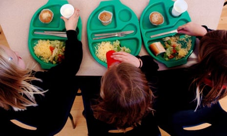Children with school dinners