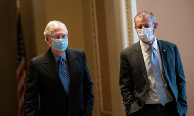Mitch McConnell, left, at the Capitol on Thursday.