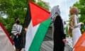 Pro-Palestinian protesters at University of Michigan in the US, May 2024
