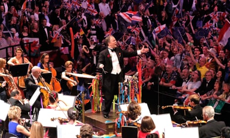 Sakari Oramo, the BBC Symphony Orchestra’s Finnish-born chief conductor, conducts 2017’s Last Night of the Proms at the Royal Albert Hall