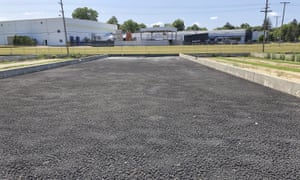 Sewage sludge from the Lapeer wastewater treatment plant in drying beds, where it is being stored until an arrangement is made for permanent disposal, in Lapeer, Michigan. State officials ordered Lapeer to stop distributing its sludge for use as farm fertilizer after it was found to contain toxic PFAS chemicals.