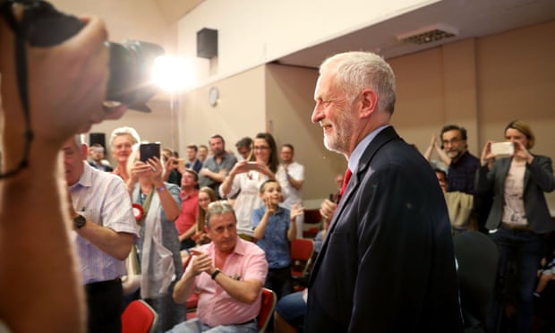 Jeremy Corbyn arrives to deliver a speech on Labour’s plan for Brexit negotiations at Pitsea leisure centre on 1 June.