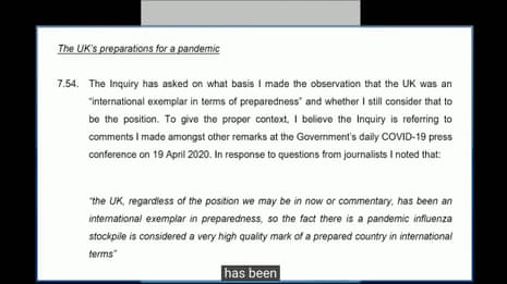 Extract from Jenny Harries's witness statement