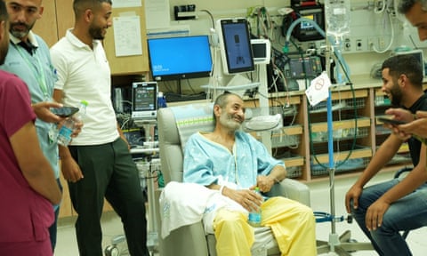 Qaid Farhan Alkadi was taken to the Soroka medical centre in Beersheba, Israel, where he was reunited with members of his family.