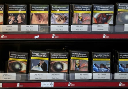Tobacco packs with unpleasant photos of diseased organs etc
