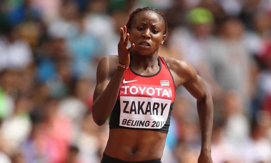 Joyce Zakary of Kenya competes in the women’s 400m heats during day three of the World Athletics Championships in Beijing.