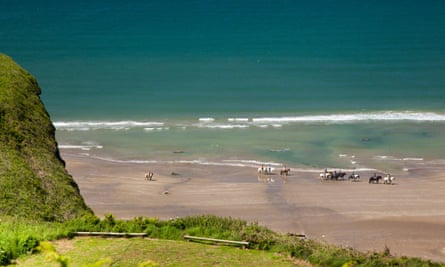 Horse riding on the Pembrokeshire coast near Druidstone