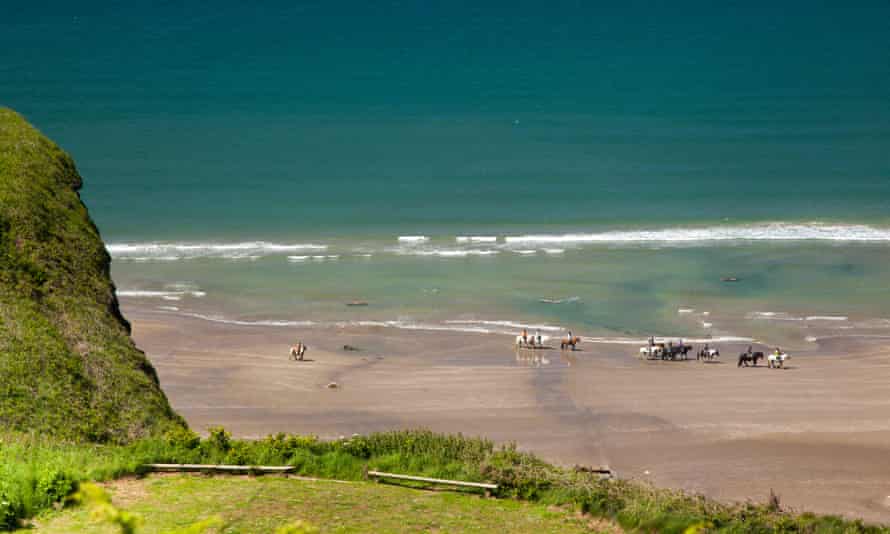 Horse riding on the Pembrokeshire coast near Druidstone